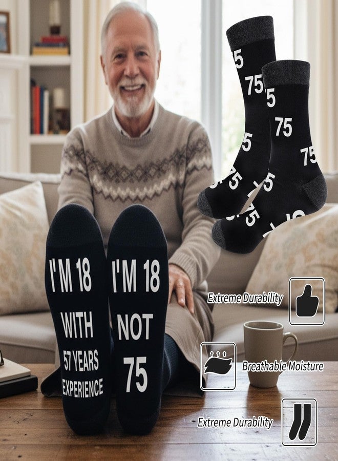 Keluna 75th Birthday Gifts for Men - 4Pcs 75 Year Old Mens Birthday Gifts Ideas, Funny Baseball Cap, Socks, Keychain, Greeting Card with Envelope, Cool 75th Presents for Him Dad Granpa Husband Boss - Image 4